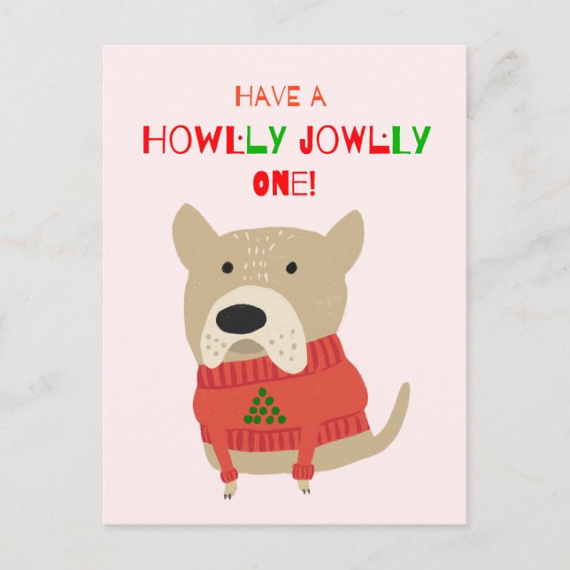 Pet sitter’s holiday dog postcard (Front)