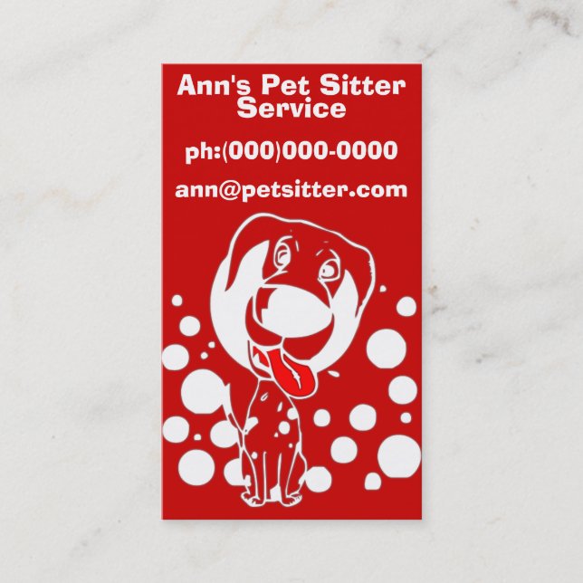 Pet Sitter Service Business Card (Front)