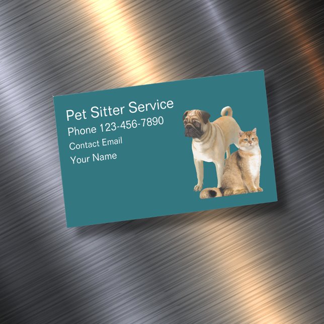 Pet Sitter Service Simple Business Card Magnets (Creator Uploaded)