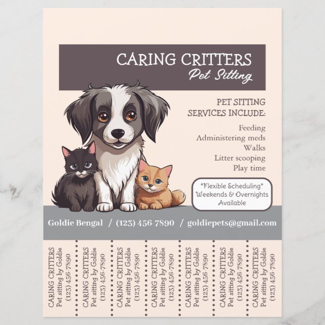 Pet Sitter Tear-Away Flyer (Devant)