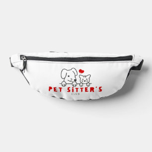 Pet Sitter's Club Dog Walkers   White Black & Red Fanny Pack