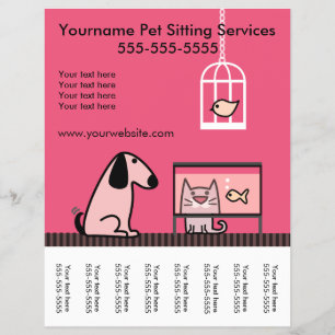 Pet Sitter's Flyer with tags-red