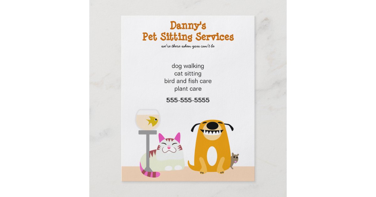 Pet Sitter's Promotional Flyer | Zazzle.ca