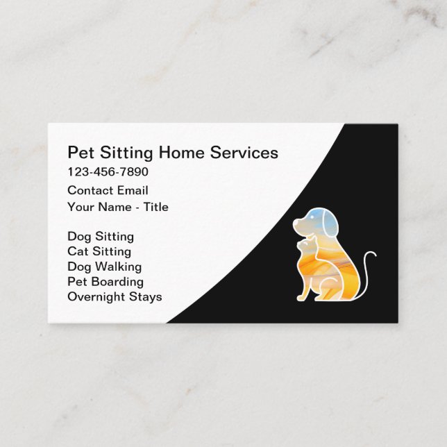 Pet Sitting And Boarding Services Business Card (Front)