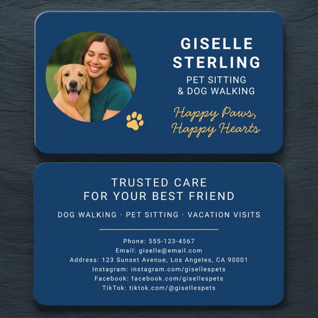 Pet Sitting and Dog Walking Business Card (Creator Uploaded)