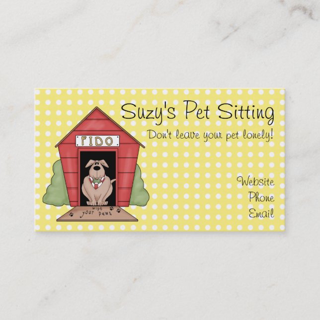 Pet Sitting Business Cards (Front)