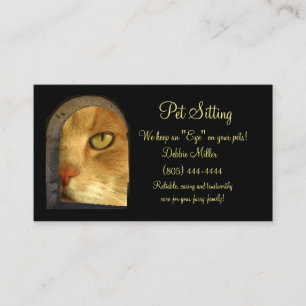 Pet Sitting Business Cards, Cute Cat Card