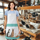 Pet Sitting Cat Care Dog Grooming Personalized Apron<br><div class="desc">This design may be personalized by choosing the customize option to add text or make other changes. If this product has the option to transfer the design to another item, please make sure to adjust the design to fit if needed. Contact me at colorflowcreations@gmail.com if you wish to have this...</div>