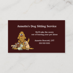 Pet Sitting Dog Babysitter Business Card Template