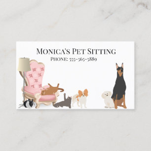 Pet Sitting Dog Cat Training Grooming Daycare Business Card
