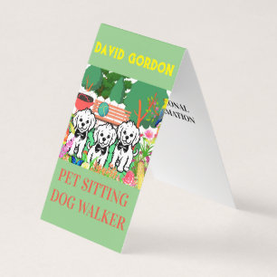 Pet Sitting & Dog Walker Colourful Floral Park Chi Business Card