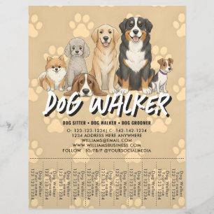 Pet Sitting Dog Walker Custom Promotional QR Code Flyer