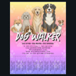 Pet Sitting Dog Walker Custom Promotional Vibrant Flyer<br><div class="desc">Pet Sitting Dog Walker Service with QR Code Custom Promotional Flyer</div>