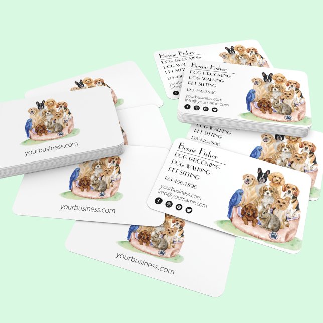 Pet Sitting, Dog Walking, Grooming Business Card  (Creator Uploaded)