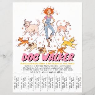 Pet Sitting Dog Walking Service Cute Custom Flyer