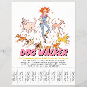 Pet Sitting Dog Walking Service Cute Custom Flyer