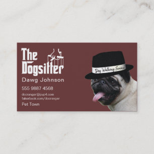 Pet Sitting 🐾 Dogfather Dog Walker Trustworthy  Business Card