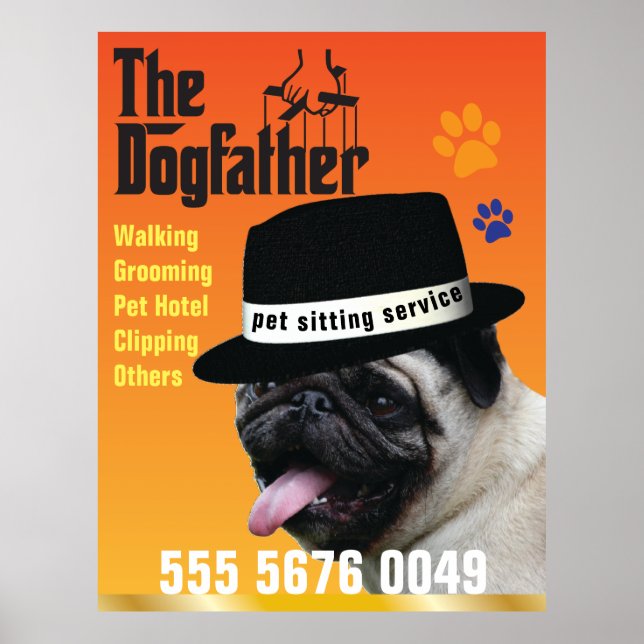 Pet Sitting 🐾 Dogfather Dog Walker Trustworthy  Poster (Front)