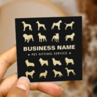 Pet Sitting Modern Black & Gold Dog Groomer