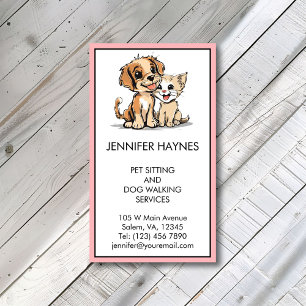 Pet Sitting Petsitting Dog Walking Services Cute Business Card
