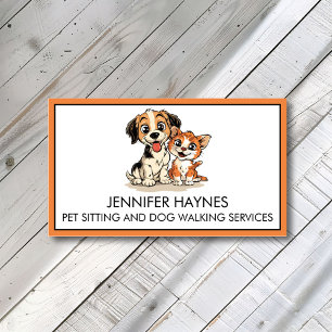 Pet Sitting Petsitting Dog Walking Services Cute Business Card