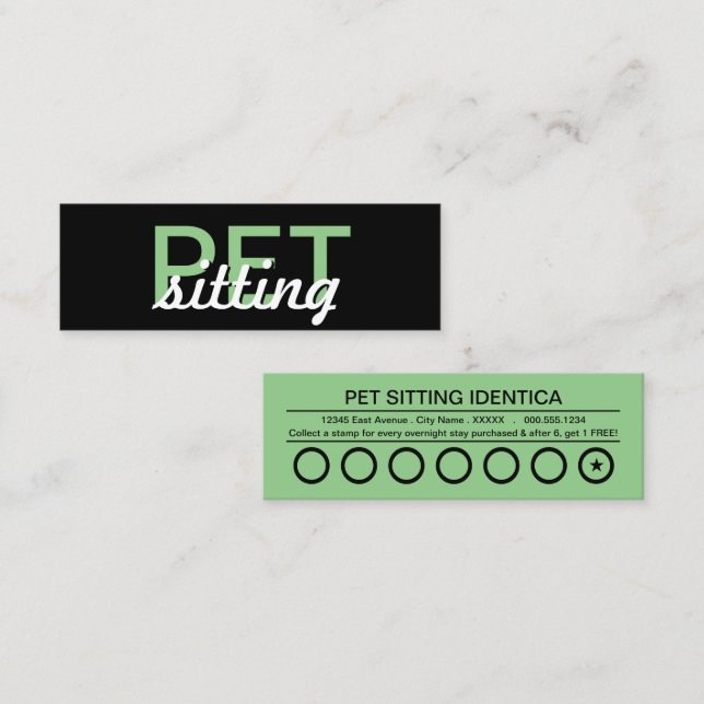 pet sitting punch card (Front/Back)