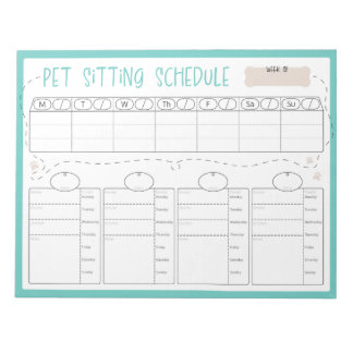 Pet Sitting Schedule Notepad