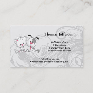 Pet Sitting Service Business Card