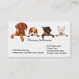Pet Sitting Service Business Card