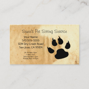 Pet Sitting Service Business Card