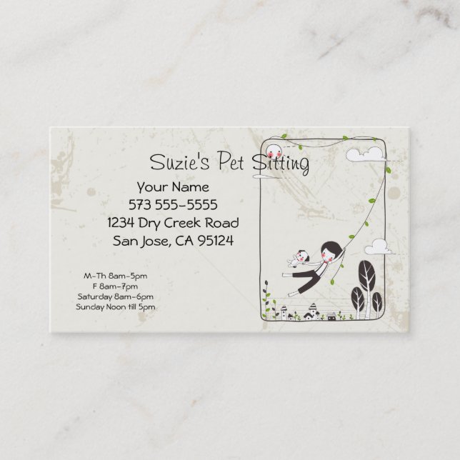 Pet Sitting Service Business Card (Front)
