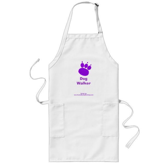 Pet Sitting Services Paw Print Long Apron (Front)