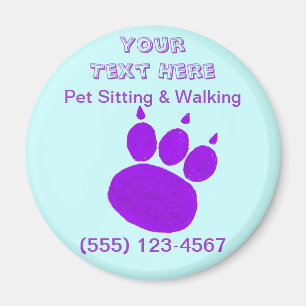 Pet Sitting Services Paw Print Magnet