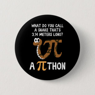 Pet Snake Math Pi Day Python 2 Inch Round Button
