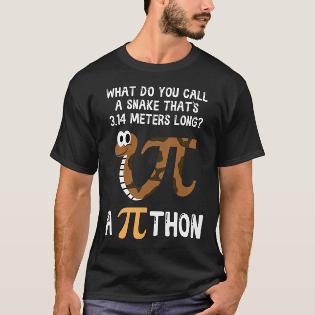 Pet Snake Math Pi Day Python  T-Shirt (Front)