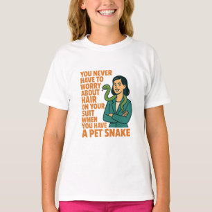 pet snake no hair on suit retro humour design T-Shirt