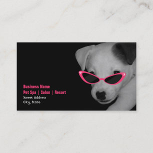 Pet Spa Salon - Dog With Pink Sunglasses Business Card