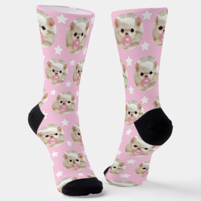 Pet Star | Personalized Dog Pet Photo Collage  Socks (Angled)