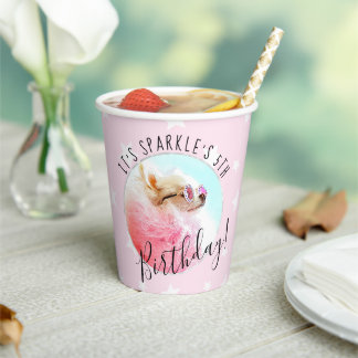 Pet Star | Photo Pet Birthday Party Pink Paper Cups