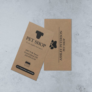 Pet Store Kraft Business Card