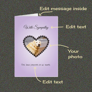 Pet sympathie personnalisée photo et carte texte