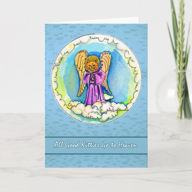 Pet Sympathy, All Good Kitties Go to Heaven, Angel Card (Front)