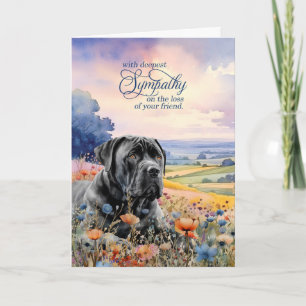 Pet Sympathy Cane Corso Dog Wildflowers Card