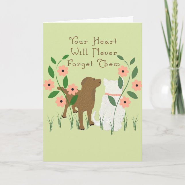 Pet Sympathy Card for the loss of Dog & Cat (Front)