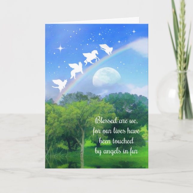 Pet Sympathy Card, Rainbow, Blessed are We Card (Front)