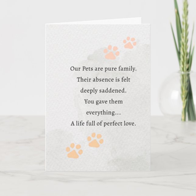 Pet Sympathy Card Watercolor Series (Front)