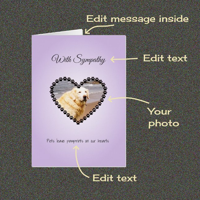 Pet sympathy custom photo and text card (Creator Uploaded)