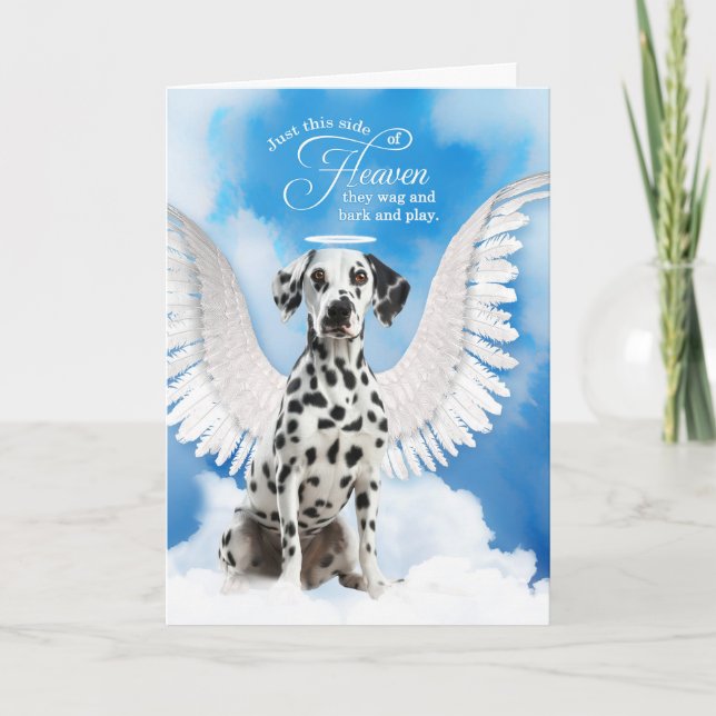 Pet Sympathy Loss of a Dog Dalmatian Angel Card (Front)