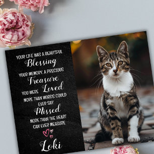 Pet Sympathy Personalized Photo Cat Loss Card