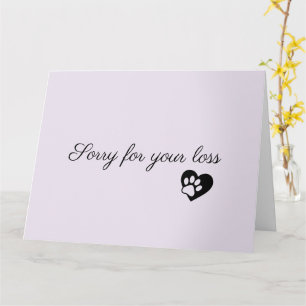 Pet Sympathy Personalized Photo pet Loss Card